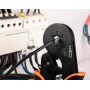 Alicate de cravar automático de catraca para terminais de fio 0,25-16 mm² (AWG 23-5), cravação quadrada, 210 mm, punho ergonómico de duas componentes, preto/laranja