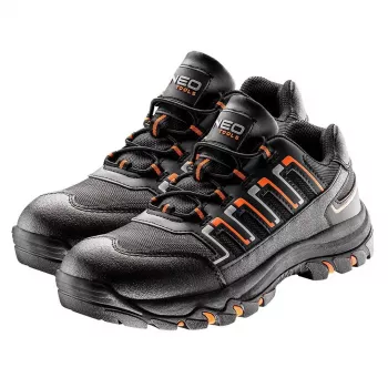 NEO TOOLS 82-717 Sapatos de segurança S1P SRC, tamanho 43, preto/cinzento