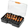 Conjunto de 15 fresas de metal duro NEO TOOLS com haste de 8 mm em maleta de madeira