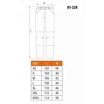 Calças de proteção Neo Tools 81-228-XXL, cinzento/preto, XXL, 65% poliéster 35% algodão, 267 g/m², 10 bolsos, joelhos reforçados, elementos refletores, EN ISO 13688:2013