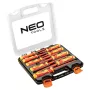 NEO TOOLS 04-142 Conjunto de chaves de fendas isoladas 1000V, 9 peças, certificado VDE, fenda, Phillips, Pozidriv, testador de tensão, punhos ergonómicos de duas componentes, pontas magnéticas