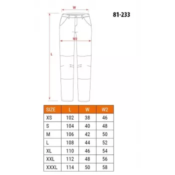 NEO TOOLS 81-233-XXL Calças de proteção pretas tamanho XXL