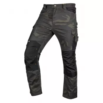 NEO TOOLS Mix&Match Calças de trabalho, lona, reforçadas com Cordura, verde camuflado, tamanho XXXL