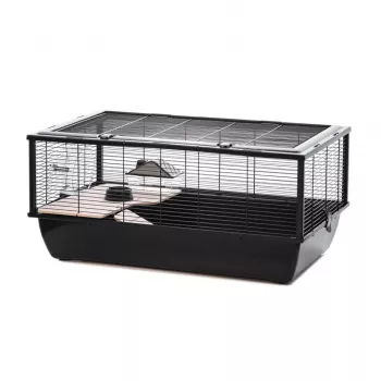 INZ INTER-ZOO Bob + Wood Gaiola para pequenos animais preta 780x480x360 mm