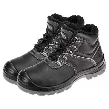 NEO TOOLS Botas de trabalho com proteção do tornozelo acolchoadas S3 SRC, biqueira de aço e palmilha antiperfuração, tamanho 44