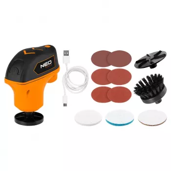 NEO TOOLS 04-604 Mini politriz all-in-one 4V Li-Ion USB-C conjunto de ferramenta rotativa