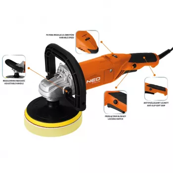 NEO TOOLS 04-701 Politriz rotativa 900W 150mm com velocidade variável e arranque suave