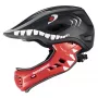 ROCKBROS TT-32006 Shark Capacete infantil conversível com proteção de queixo removível, tamanho S (48-52 cm), preto
