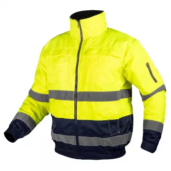 NEO TOOLS Casaco de trabalho de alta visibilidade 3 em 1 com isolamento, amarelo/azul-marinho, tamanho M