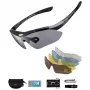 Rockbros 10003 óculos de ciclismo polarizados com 5 lentes intercambiáveis, UV400, armação TR90, preto