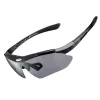 Rockbros 10003 óculos de ciclismo polarizados com 5 lentes intercambiáveis, UV400, armação TR90, preto