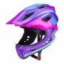 Rockbros TT-32SBPP-S capacete de bicicleta para criança convertível com proteção de queixo removível, roxo-rosa, tamanho S (48-53 cm)