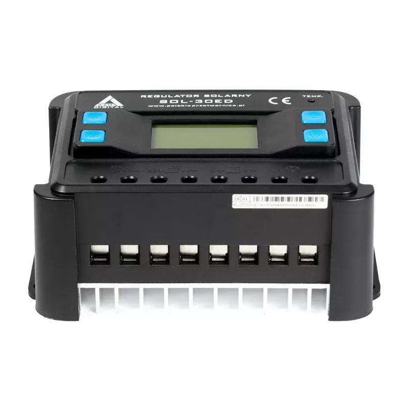 Controlador de carga solar AZO Digital PWM SOL-30ED 12/24V 30A com ecrã LCD