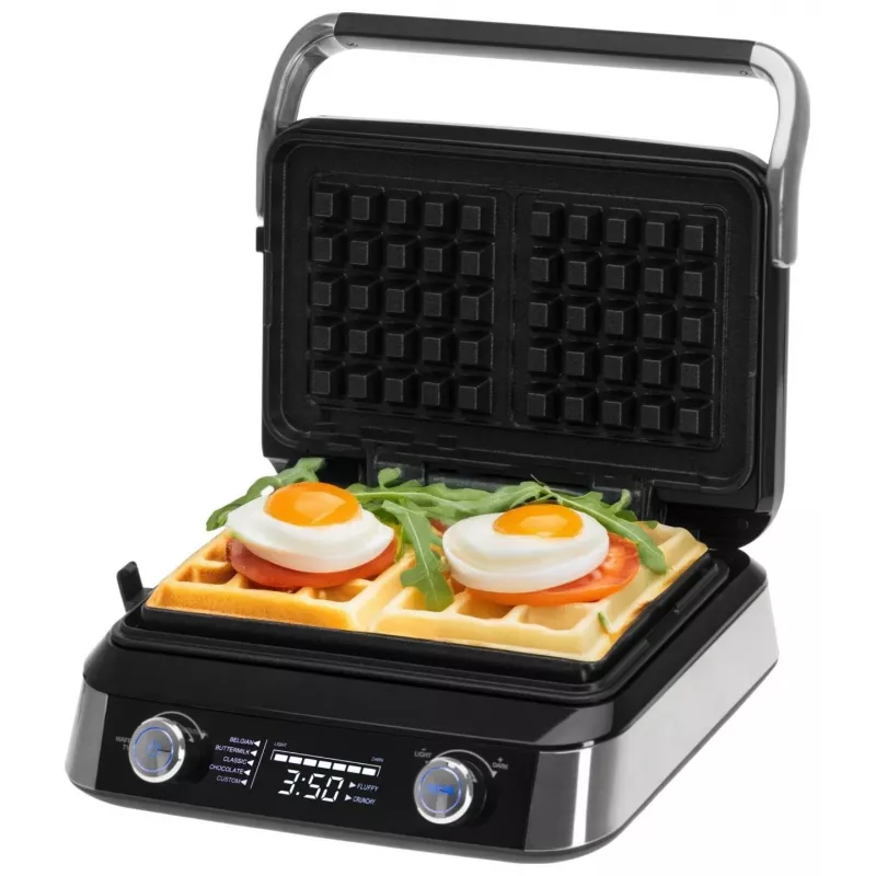 Adler AD 3084 máquina de waffles, 2400 W, preto/prateado