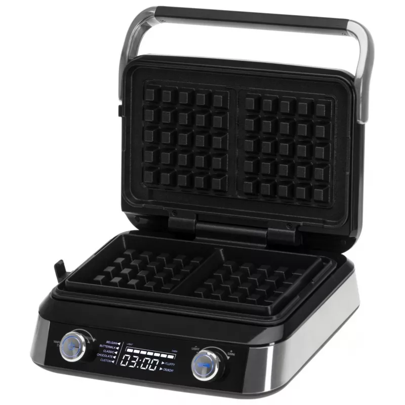 Adler AD 3084 máquina de waffles, 2400 W, preto/prateado