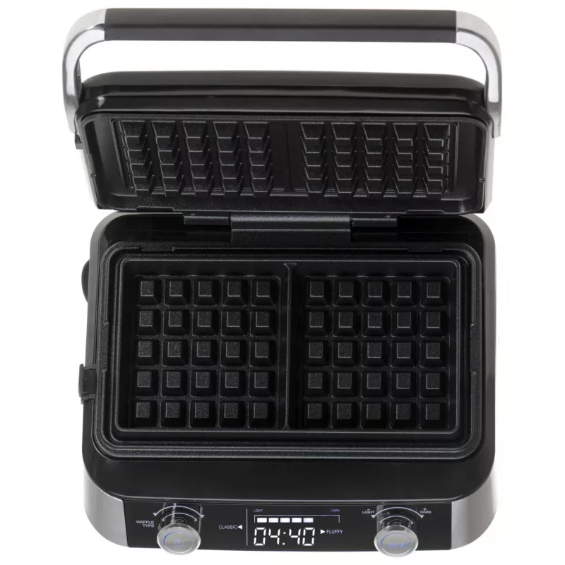 Adler AD 3084 máquina de waffles, 2400 W, preto/prateado