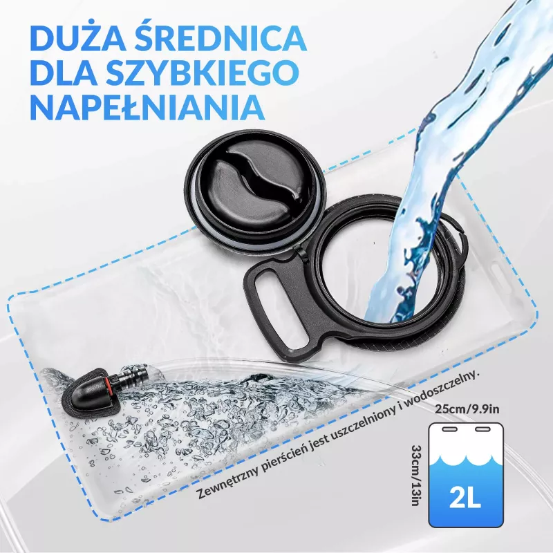 Mochila de hidratação Rockbros H32 com bexiga de 2L - preto
