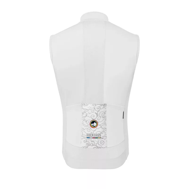 Colete térmico corta-vento ROCKBROS ROAD TO SKY para ciclismo - branco - tamanho L