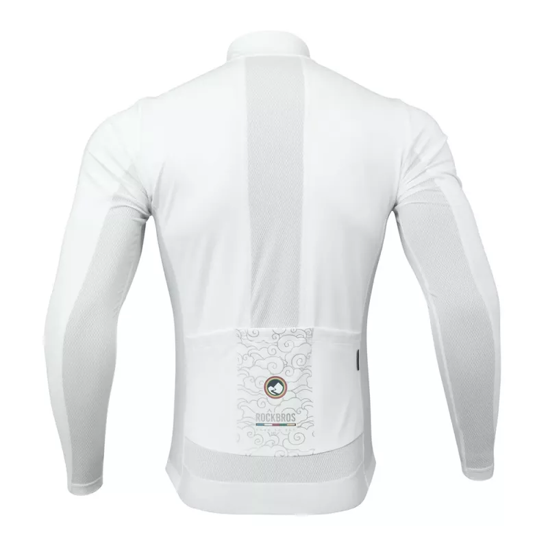 Hoodie de ciclismo térmico corta-vento ROCKBROS TLWT001 ROAD TO SKY L - branco