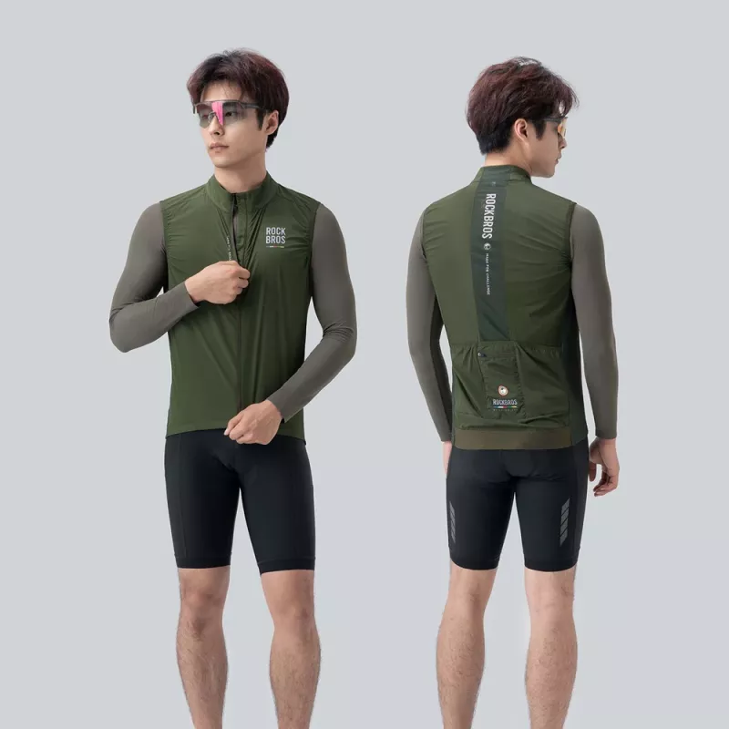 Colete de ciclismo ROCKBROS ROAD TO SKY para homem, leve e respirável - S, verde