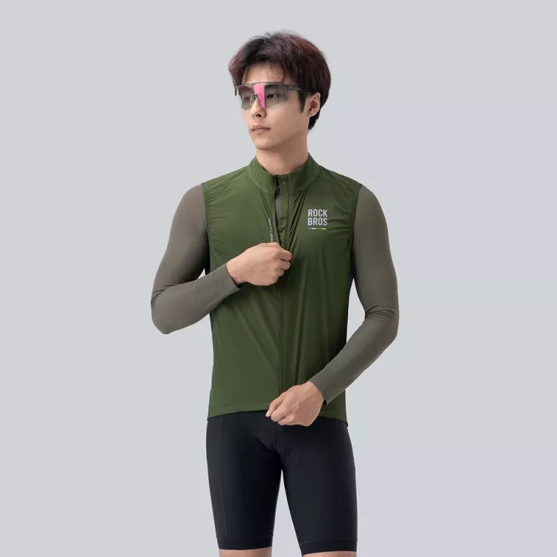 Colete ROCKBROS ROAD TO SKY para homem, leve, respirável, para ciclismo, M - verde