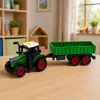 Trator com atrelado agrícola LEAN TOYS, propulsão por fricção, luz e som, 35 cm