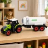 Trator com cisterna LEAN TOYS, propulsão por fricção, máquina agrícola, 34 cm