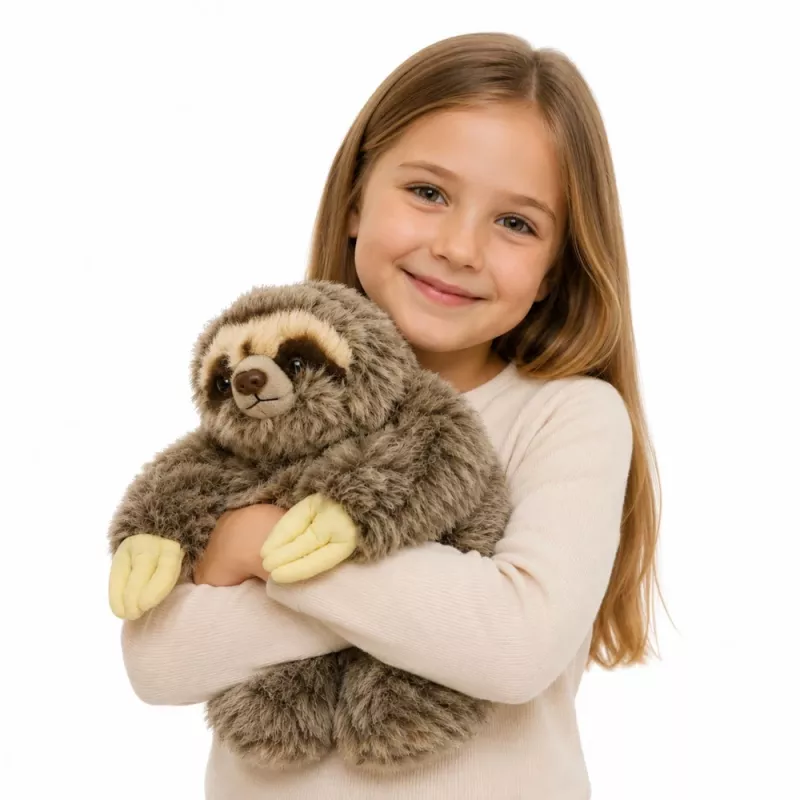 Preguiça realista de peluche LEAN TOYS com patas de velcro 34 cm