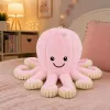Polvo de peluche LEAN TOYS com ventosa, rosa, 16 cm
