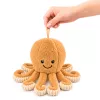 Polvo de peluche LEAN TOYS com tentáculos elásticos bege 30 cm