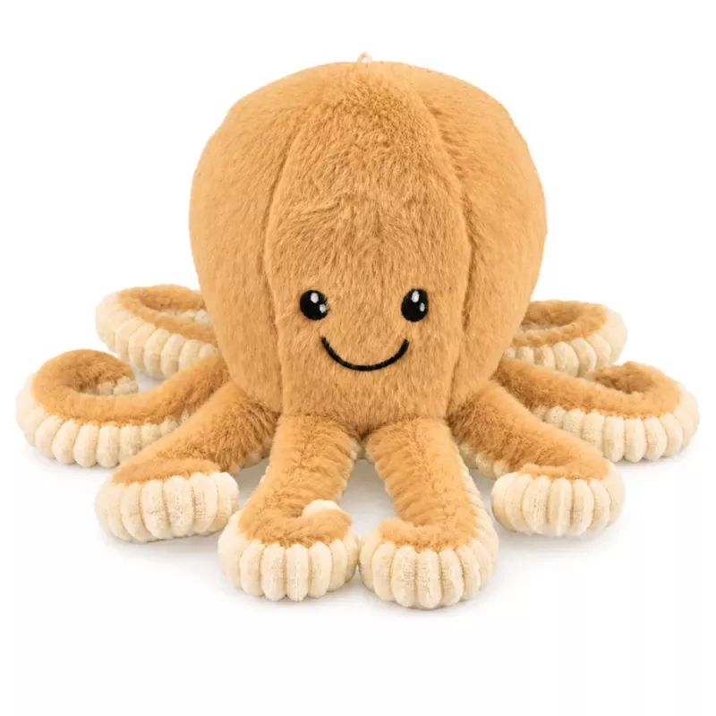 Polvo de peluche LEAN TOYS com tentáculos elásticos bege 30 cm
