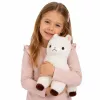 Alpaca lhama de peluche LEAN TOYS pelo macio branco 38 cm