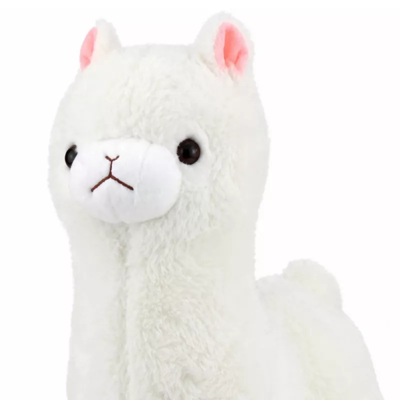 Alpaca lhama de peluche LEAN TOYS pelo macio branco 38 cm