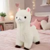 Alpaca lhama de peluche LEAN TOYS pelo macio branco 38 cm