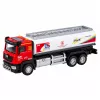 Camião cisterna de metal LEAN TOYS com propulsão, luzes e sons vermelho e branco 1:40