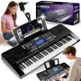 V-TONE MK800 Teclado eletrónico pedagógico portátil, 61 teclas com resposta dinâmica, 300 sons, 300 ritmos, 40 canções de demonstração, ecrã LCD, USB-MIDI, saída para auscultadores, entrada para microfone, entrada para pedal de sustain, 2x5W altifalantes, preto