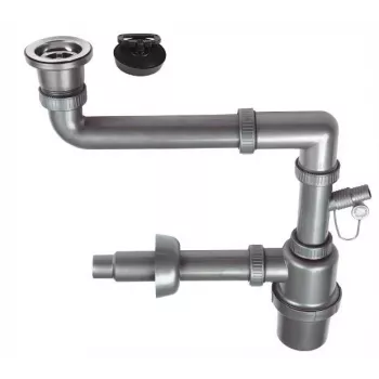 1-Bowl Sink Sifão com tampão Click-Clack de 3,5 polegadas
