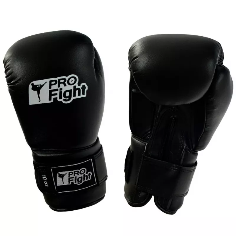 Profight luvas de boxe Dragon em couro, preto