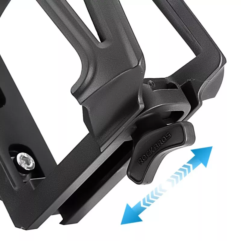 Suporte de garrafa para guiador de mota ROCKBROS, ajustável rotação 360°, liga de alumínio, Preto/Vermelho