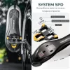 Pedais de estrada SPD-SL em fibra de carbono e liga de titânio ROCKBROS RD9 - Preto