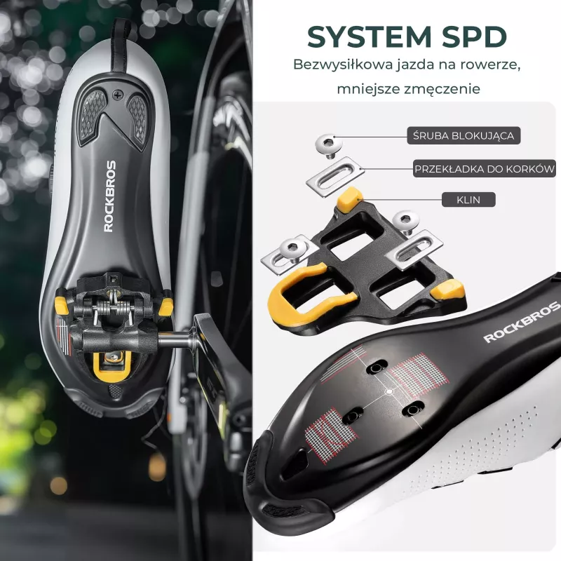 Pedais de estrada SPD-SL em fibra de carbono e liga de titânio ROCKBROS RD9 - Preto