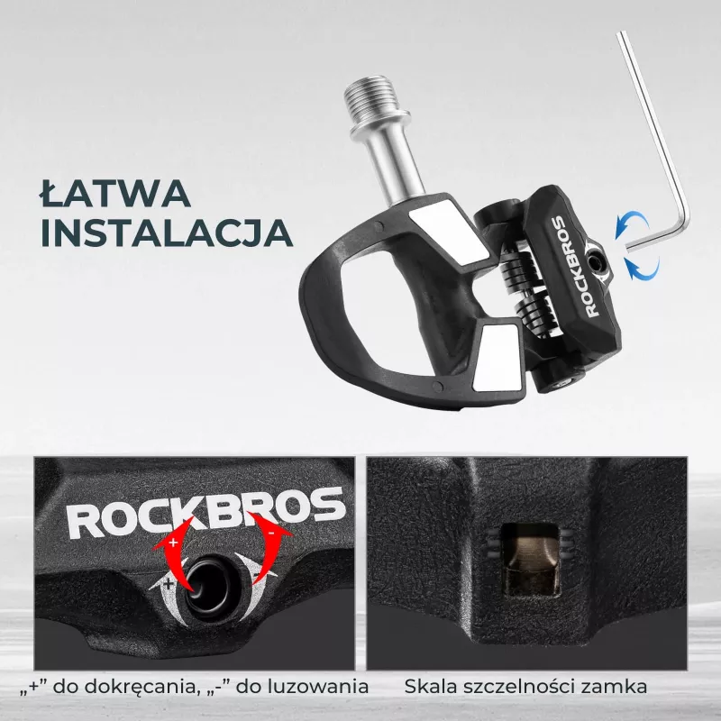 Pedais de estrada SPD-SL em fibra de carbono e liga de titânio ROCKBROS RD9 - Preto