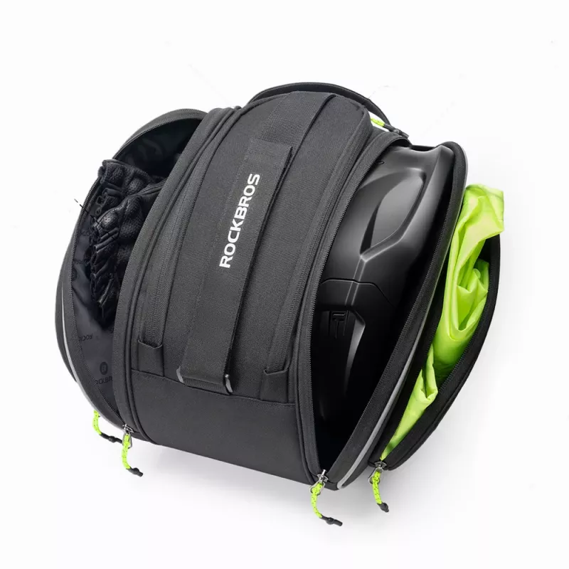 Mochila de depósito para mota ROCKBROS A40-1 12L com fixação magnética e por correias, janela para telemóvel com ecrã tátil, proteção contra chuva, Preto