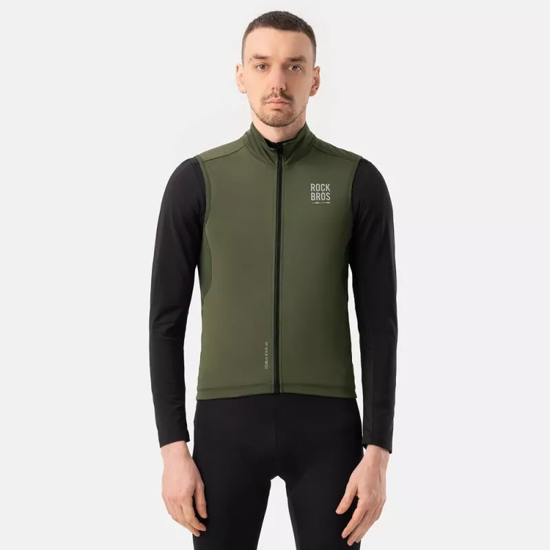 Colete térmico corta-vento para ciclismo ROCKBROS ROAD TO SKY TLMJ002 Verde L