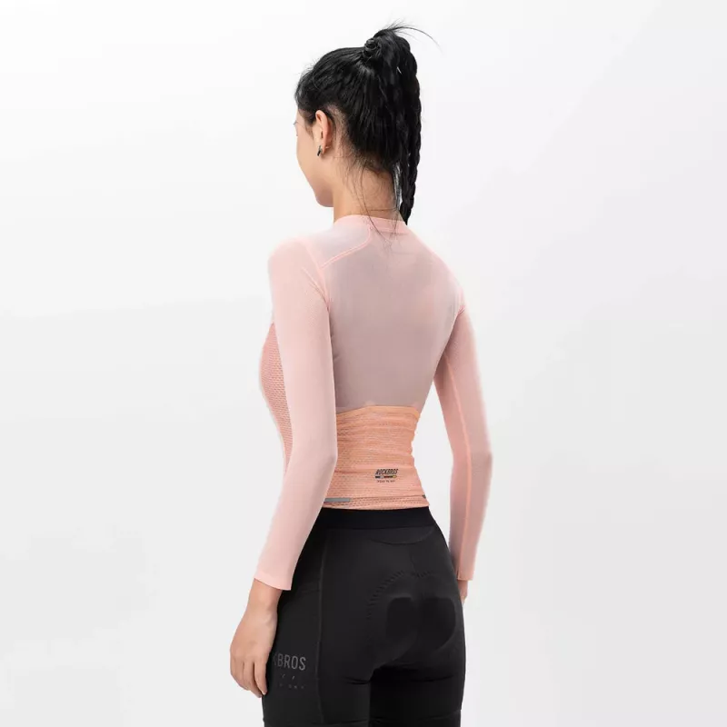 Jersey de ciclismo de manga comprida para mulher ROCKBROS ROAD TO SKY Rosa Tamanho M