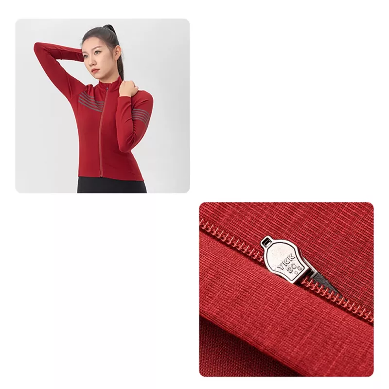 ROCKBROS mulher camisola de ciclismo térmica manga comprida YPW065 vermelho tamanho M
