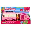 LEAN TOYS conjunto de viagem autocaravana com atrelado mobiliário de bonecas acessórios rosa