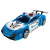 LEAN TOYS carro-robô 2em1 lançador de carro de polícia mini-robô luzes sons