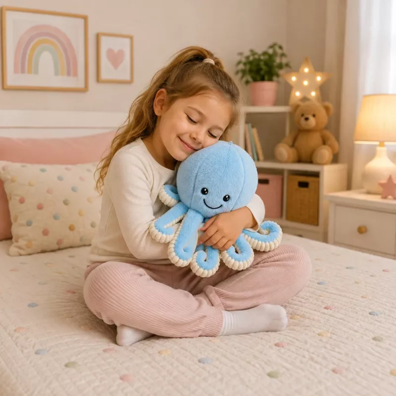 LEAN TOYS polvo de peluche com tentáculos elásticos azul 50 cm