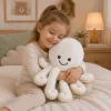LEAN TOYS polvo de peluche com tentáculos elásticos, branco, 50 cm